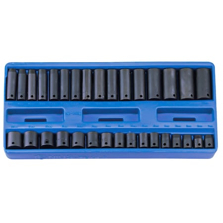 Genius Tools 32PC 3/8in Dr. Metric Impact Socket Set TF-332M