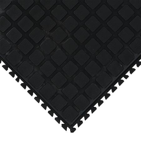 M A Matting Hog Heaven III Comfort Modular Tiles 18" , Black 18" x 21.75", Side 447102100