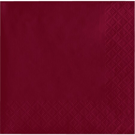Touch Of Color Burgundy Red Beverage Napkins, 5"x5", 600PK 803122B