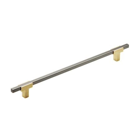 Amerock Urbanite 10-1/16 in 256 mm Center-to-Center Brushed Gold/Black Chrome Cabinet Pull BP778256BGLBCR