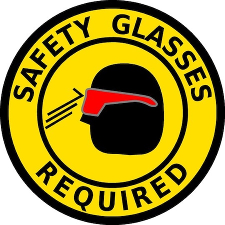 Piprd Safety Glasses Required Floor Sign, 24" STSGR24