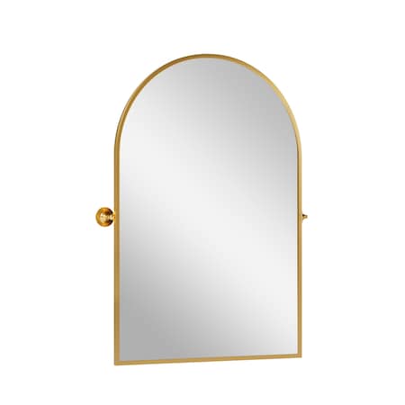 Homeroots 31" Gold Metal Framed Full Length Hanging Mirror 564457