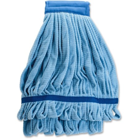 Genuine Joe Microfiber Wet Mophead Refill - MicroFiber - Blue - 1 Each GJO47539