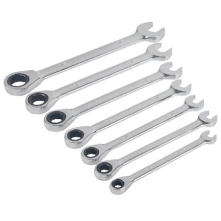 Protectionpro Master Mechanic SAE Ratcheting Wrench Set, Polished - 7 Piece, 7PK PR947752