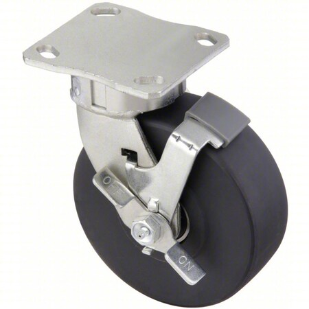 Zoro Select Plate Caster, 1750 lb. Ld Rating, Ball P25S-NMB040K-14-WB-DL