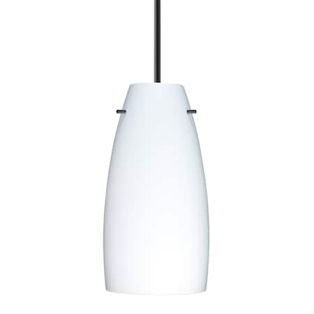 Besa Lighting Besa Tao 10 Pendant, Opal Matte, Black Finish, 1x 9W LED 1JT-151207-LED-BK