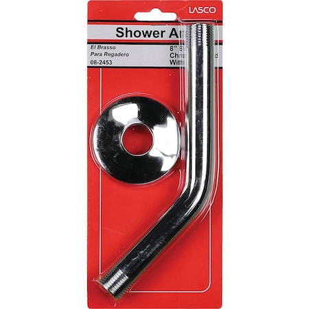 Westlake Pipe & Fittings 8'' Chrome Shower Arm & Flange 8/1/2453