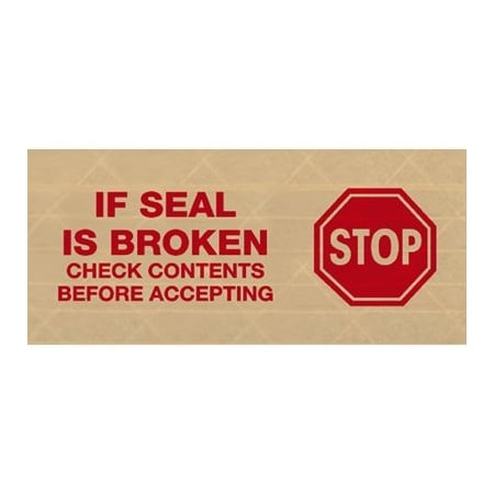 Bubblefast 3'' x 450' ''Stop'' Tape Logic Grade 7500 Messaged Reinforced Water Activated Tape, 10PK BFT9077500RA