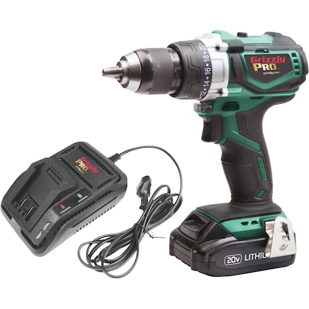 Grizzly Pro 20V Hammer Drill Kit with Li-Ion Battery & Charger T30290X1
