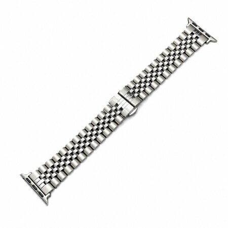 Elegani Silver Classic Multi-Link Stainless Steel Replacement Band Compatible with Apple Watch 40mm HC5LSB-SLV-40mm