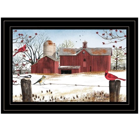 Homeroots Winter Days Black Framed Print Wall Art 404422
