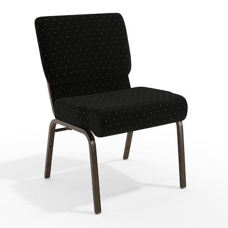 Flash Furniture Black Dot Fabric Church Chair, PK4 4-FD-CH0221-4-GV-S0806-GG