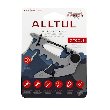 Keysmart AllTul Stainless Steel Silver Raptor Multi-Tool Key KS824-SS-RPT