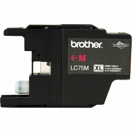 Brother LC75M Ink Cartridge - Inkjet - High Yield - 600 Pages - Magenta - 1 Each LC75M