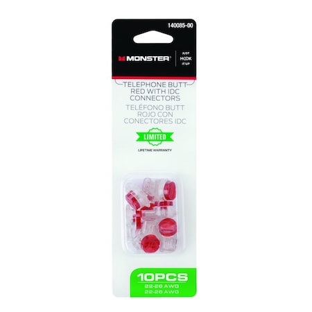 Monster Cable Just Hook It Up 0 ft. L Red Butt Splice 140085-00