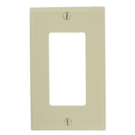 Leviton Decora Wallplate, Standard Size, Gang 1, Ivory 80401-NI