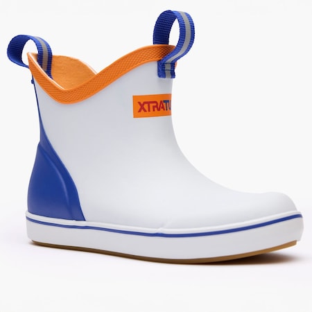 Xtratuf Youth Ankle Boot, Plain Toe Toe, 6 in Height, White Multi Blue, 5 XKAB100Y