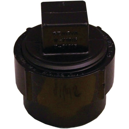 Canplas Cleanout Body with Plug, 3 in, FNPT x Spigot, ABS, Black, SCH 40 Schedule 103703ASBC