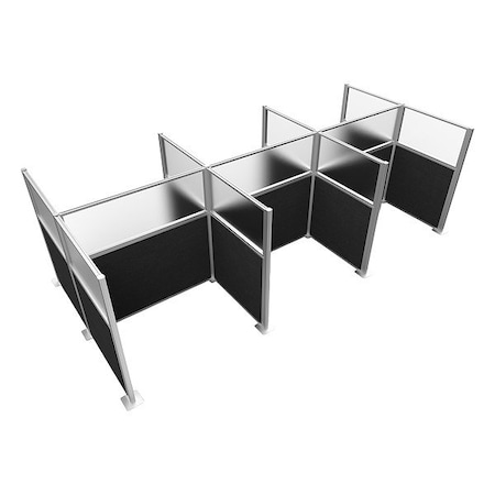 Versare Cubicle Kit, Black, 72 in H HPK-6P4-S-BLK-FR