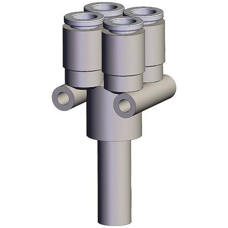 Smc Push-Fit Wye Fitting, White, Rigid KQ2XD06-08A