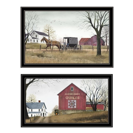 Homeroots Set Of Two Goin to Market 2 Black Framed Print Wall Art, 2PK 406206