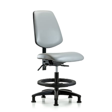 Blue Ridge Ergonomics Medium Bench Chair No Arms, 22" to 29" Height, Vinyl, Dove BR-VMBCH-MB-RG-T1-A0-BF-RG-8567