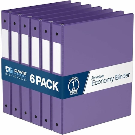 Davis Group Premium Economy, Round Ring, Binder, (Purple, 1"), PK6 2311-69-06