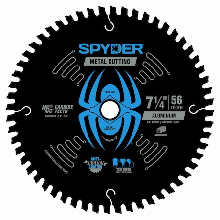 Spyder 7-1/4-Inch 56-Tooth Saw Blade for Aluminum 13517