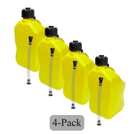 Bushman U-Jug Multi-Purpose 5.5 Gallon Utility Storage Jug -Yellow - 4 Pack UJUG-YEL-4PK