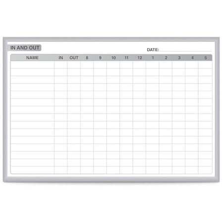 Ghent In/Out Board, Steel, 24 in, 36 in, Aluminum Frame, White/Gray, Matte GRPM301E-23