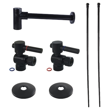 Kingston Brass Plumbing Sink Trim Kit with Bottle Trap, Matte Black CC43200DLLKB30