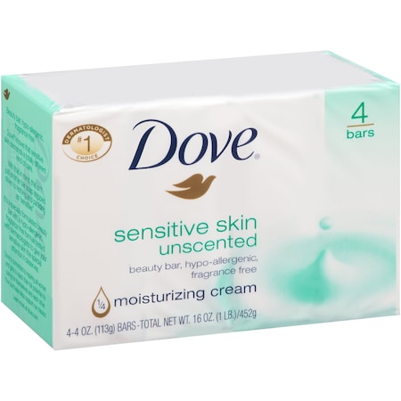 Dove Sensitive Skin Unscented Beauty Bar Soap, 16 Ounce, 18PK 61311