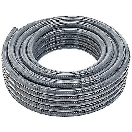 Carlon Liquid-Tight Flex Plastic Conduit, 1 in Trade Size, 100 ft, PVC, Gray 15008-100