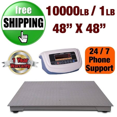 Prime Systems Prime Scale PS-10KF Series 10000x1lb Floor Scale 48x48 with PS-IN102 Indicator PS-10000F+102-Ebay