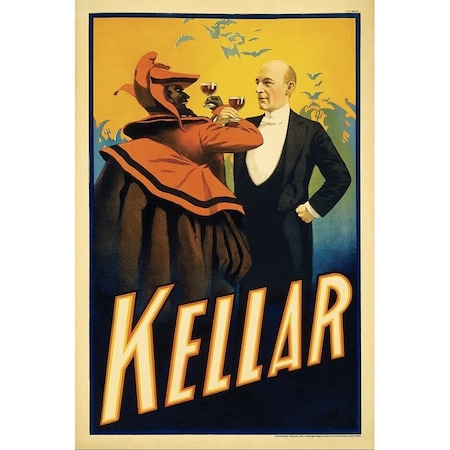 Homeroots Kellar Having Drinks With The Devil Vintage Magic Unframed Print Wall Art 393361