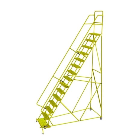Tri-Arc Step15 Steel Rolling Ladder, W/24"Wx10 KDSR115242-Y