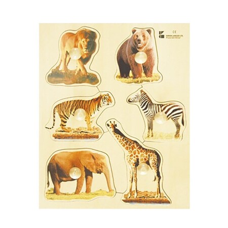 Edushape Large Knob Puzzle - Wild Animals 1594289