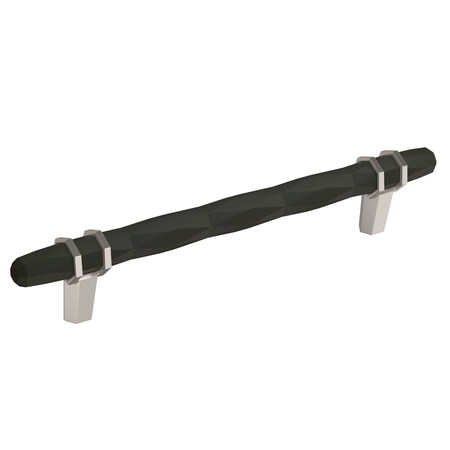 Amerock London 6-5/16 in 160 mm Center-to-Center Black Bronze/Satin Nickel Cabinet Pull BP36650BBRG10