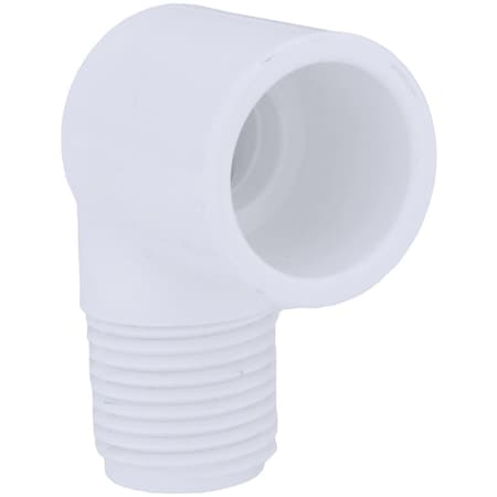 Charlotte Pipe And Foundry 1/2'' Slip x Male Schedule 40 90 Deg. Street PVC Elbow, 1/4 Bend PVC 02306 0600HA