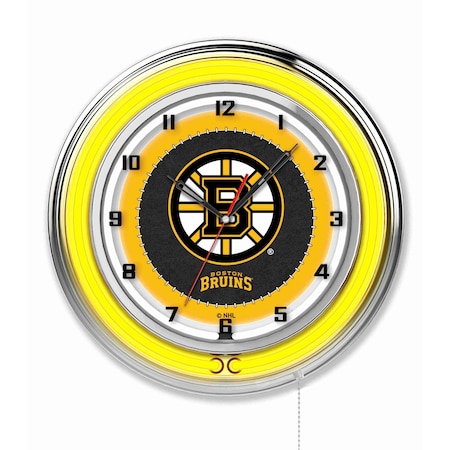 Holland Bar Stool Co Boston Bruins Double Neon 19" Clock, NHL Clk19BosBru