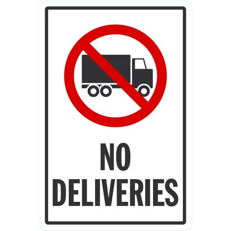Lyle No Deliveries (W/Sym), 12x18, Engineer Grade, White G-3816-EG_12x18