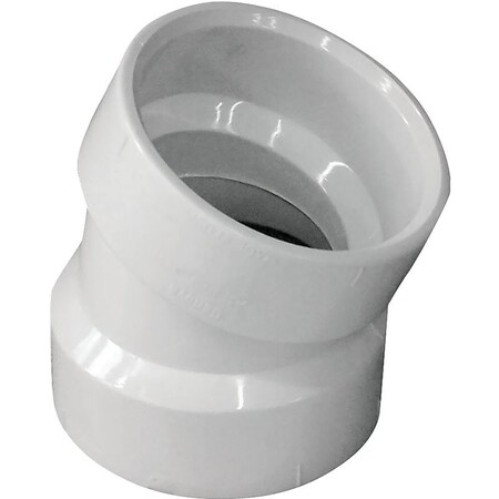 Genova CANPLAS Pipe Elbow, 112 in, Hub, 225 deg Angle, PVC, White 192551