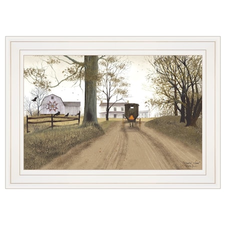 Homeroots Headin Home 1 White Framed Print Wall Art 406405