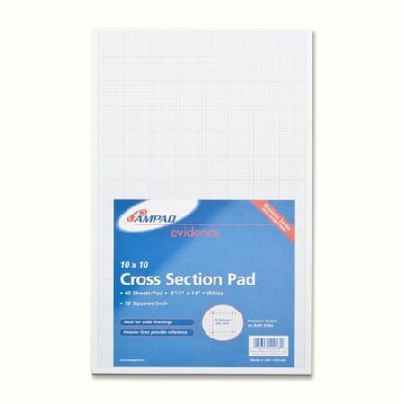 Tops Ampad Evidence Cross-section Legal-Size Quadrille Pad - White, 50PK 22-028