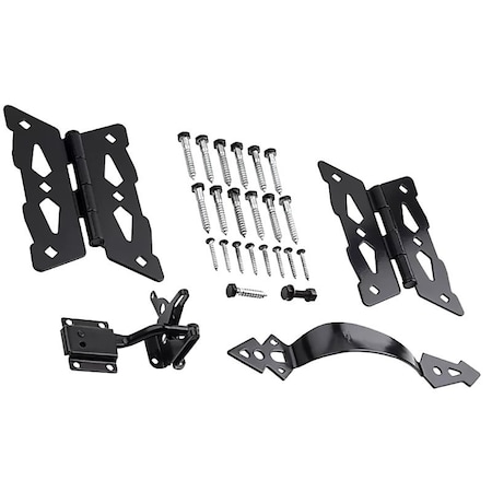 National Hardware KIT GATE BUTTRFLY HNG DECO BLK N109-300