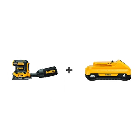 Dewalt Cordless Sander, 5-19/64" Size, 20.0V, Voltage: 20.0 DCW200B/ DCB240