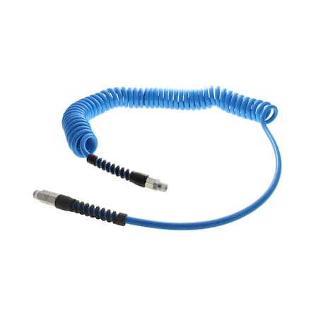 Technithane Spiral Hose, 1/4 in x 20 ft, 1/4 in Male NPT, Rigid/Swivel, Light Blue TT-14-20-LB-RS