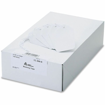 Avery Marking Tags, Strung, 3-1/4"x1-15/16", 1000/BX, White PK AVE12200