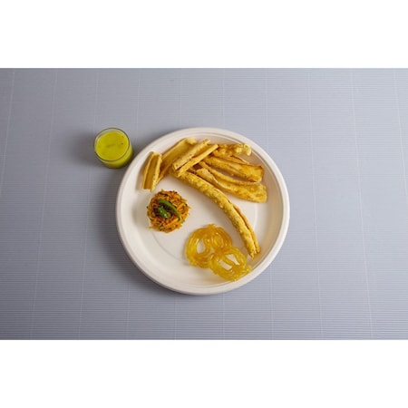 Ecolates 9in Round Plate, No Compartments, Molded Fiber, 500PK EL9RP500