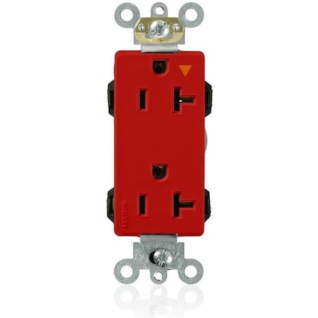Leviton Straight Blade Receptacle, 5-20R, 20 A, 125V AC, 2 Pole, 3 Wire, Flush Mount, Grounded M1636-IGR